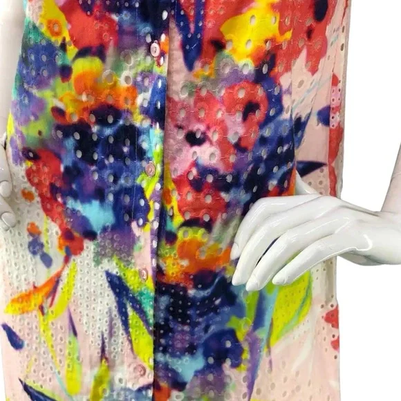 Trina Turk NWT Floral Print Eyelet Dress Womens Size 12 brand new - Picture 10 of 14